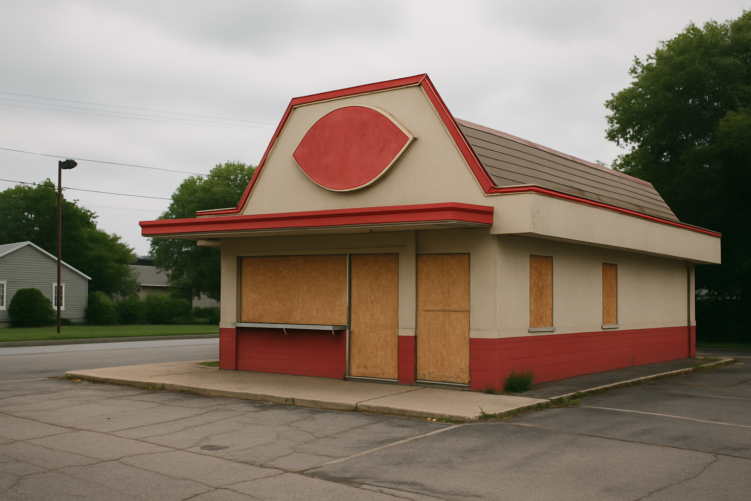 An abandoned Dairy Queen store, symbolizing the closure impact on local communities.