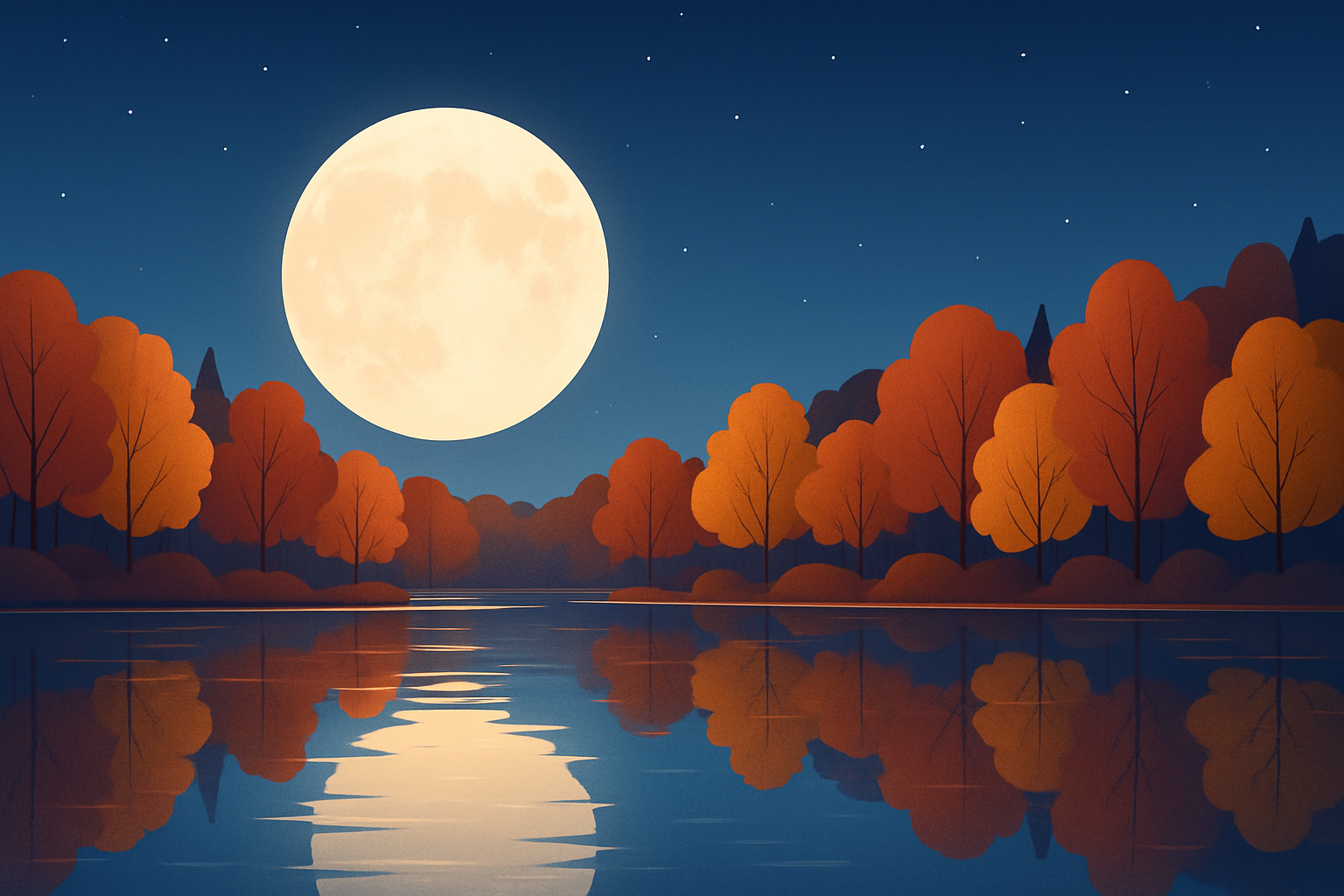 The Beaver Full Moon shining brightly over a tranquil lake, capturing the beauty and significance of this lunar event.