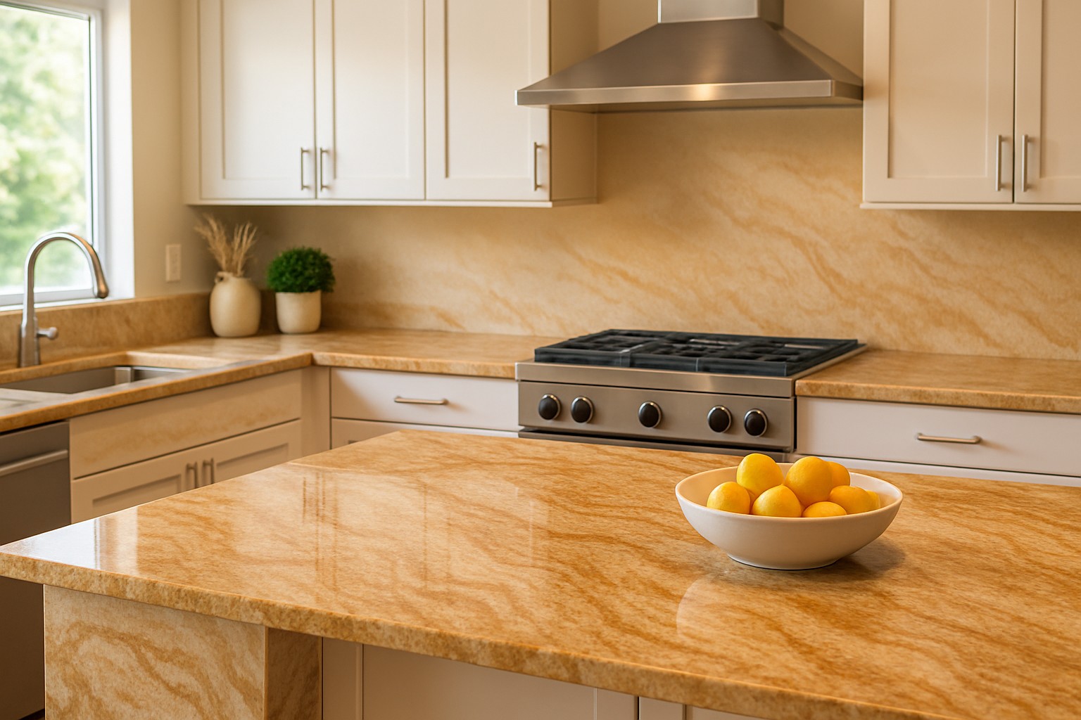 Butter Rum Granite Colors and Patterns for Kitchen Design
