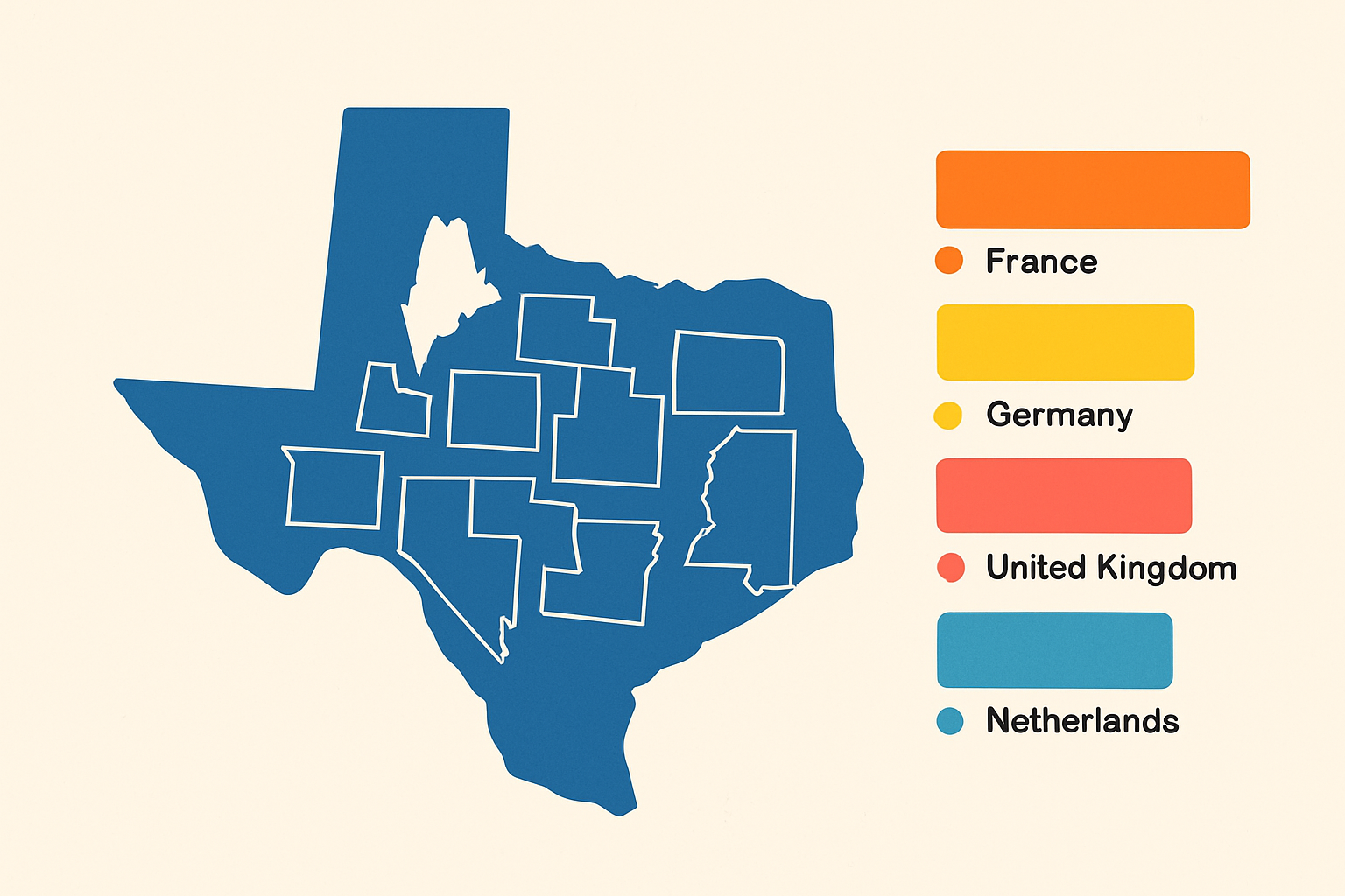 Map visualizing Texas