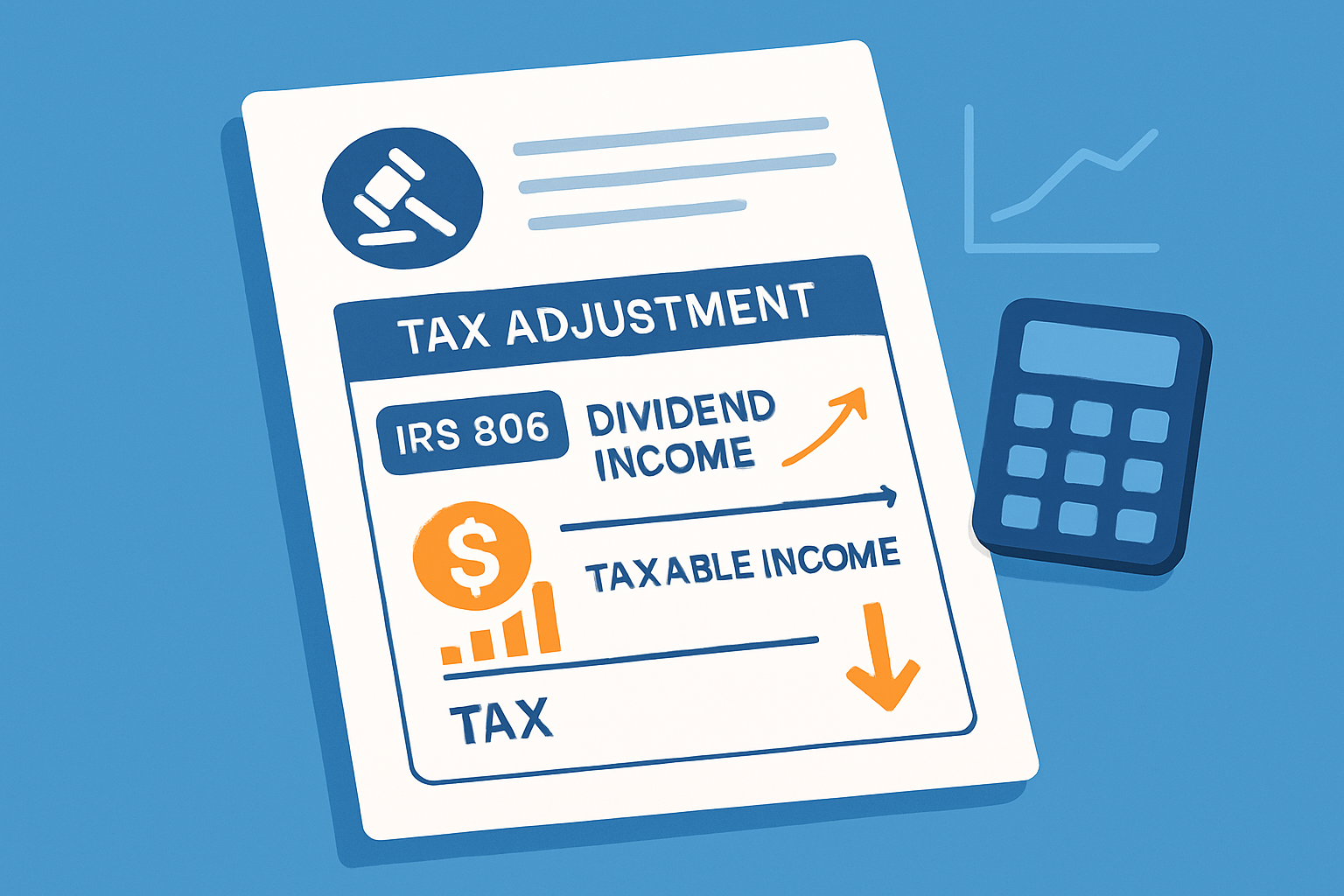 Diagram explaining where IRS Code 806 appears on a tax document and highlighting its tax impact.