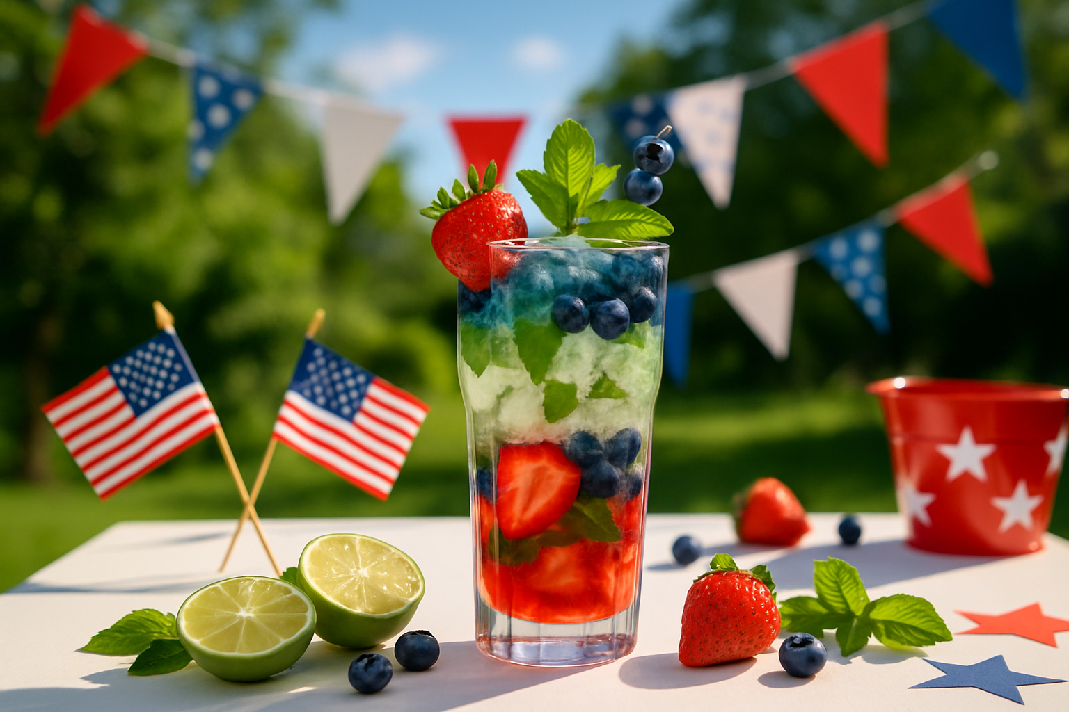 Red White And Blue Mojito - Recipe For Summer Parties