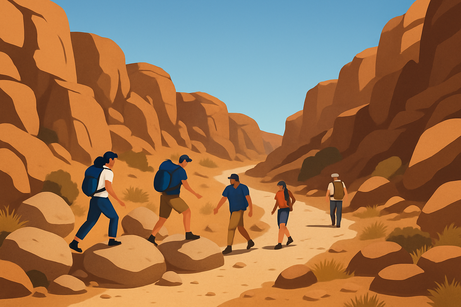 Scenic 6 mile canyon trail showcasing natural rock formations and trail path