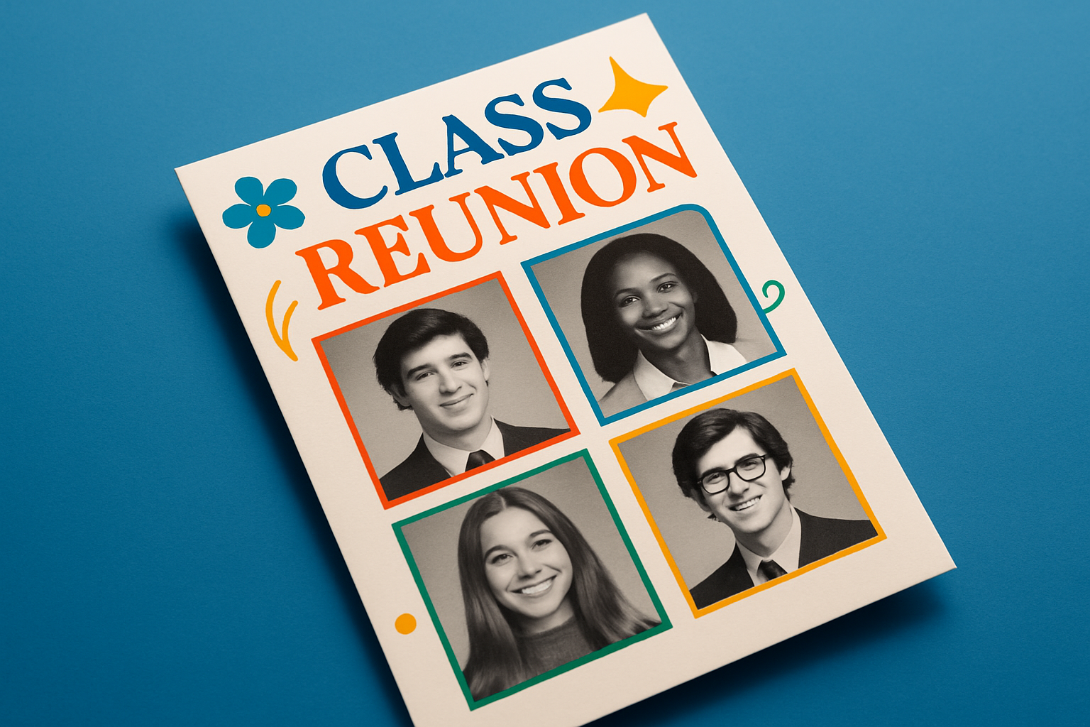 Example of an engaging and visually appealing class reunion invite that sparks nostalgia and excitement