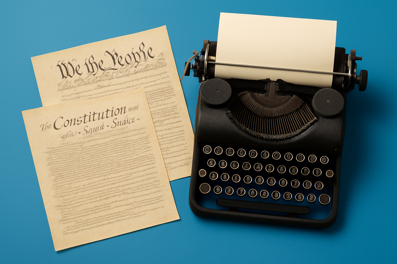 An image symbolizing the origins of freedom of information, featuring historical documents and communication tools from early transparency advocacy.