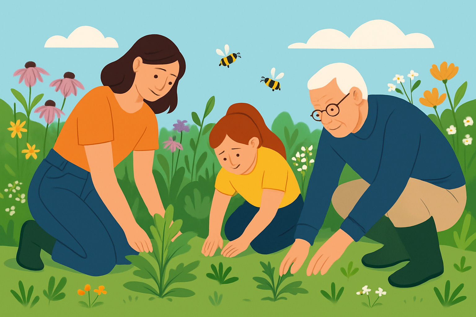 Gardeners enjoying interactive weed identification and appreciation activities on National Weed Appreciation Day