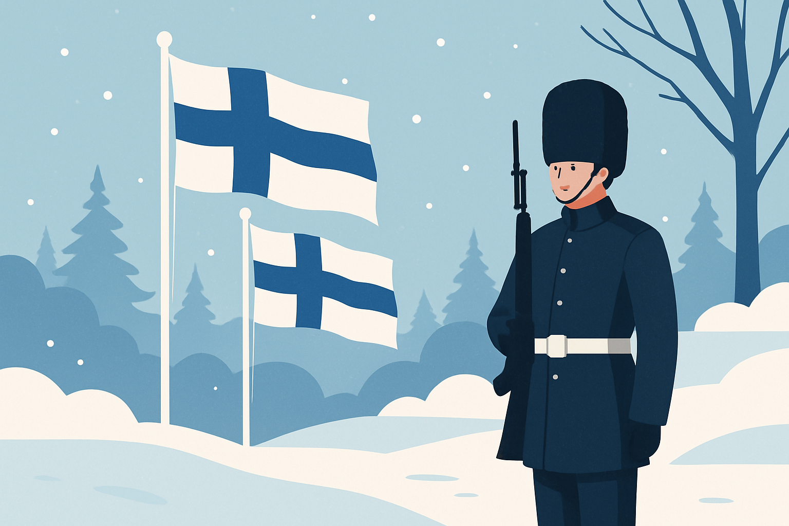 Official Finnish Independence Day ceremony held on December 6 with national flags and community celebration.