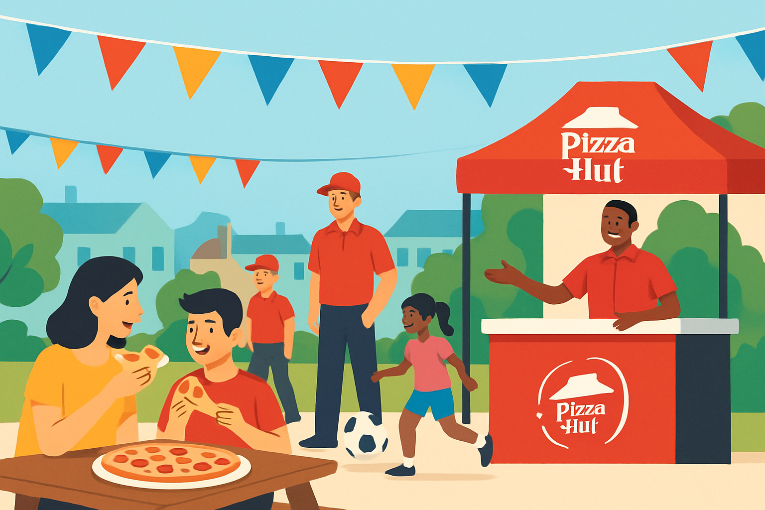 Pizza Hut community event sponsorship showcasing local engagement and brand presence